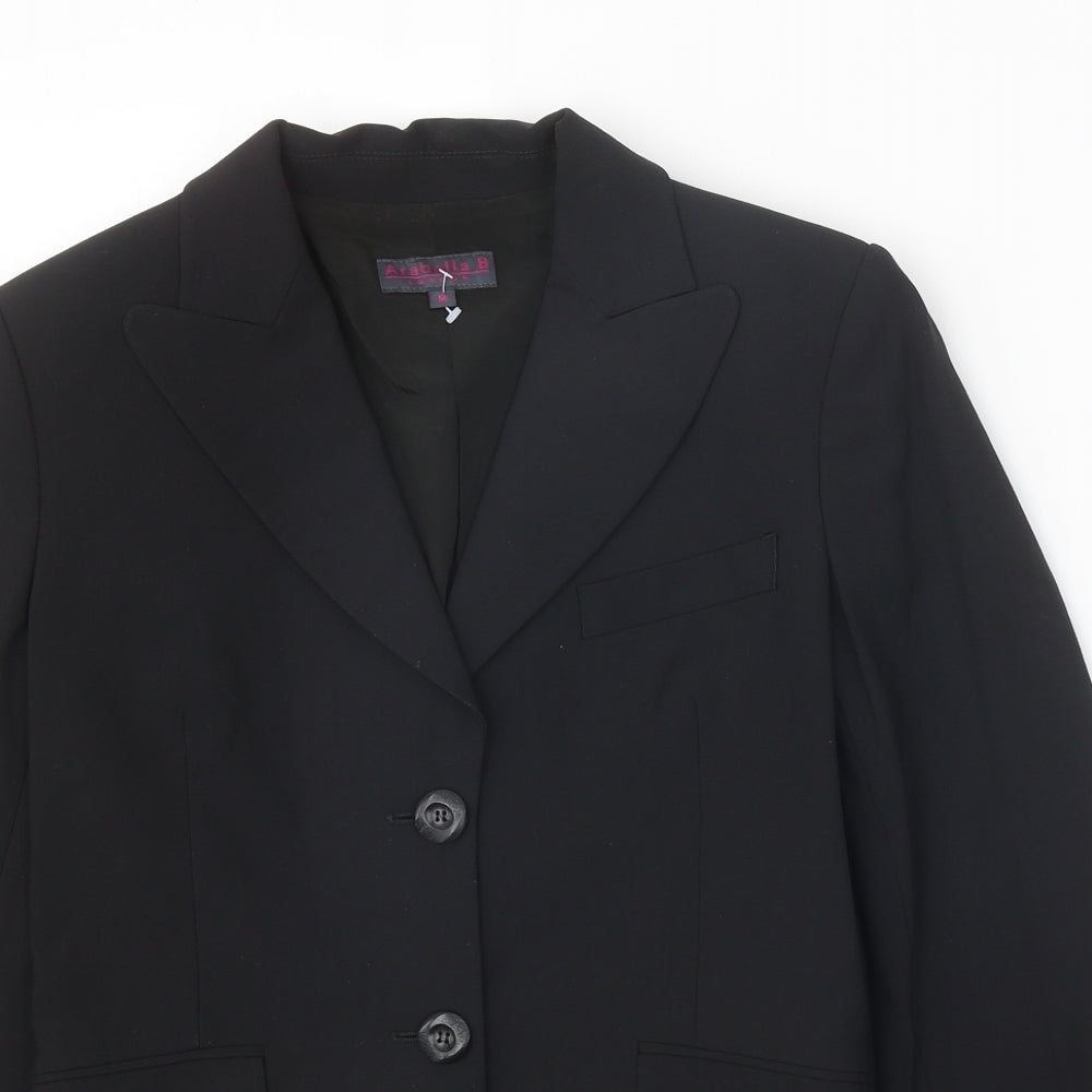 Arabella B Womens Black Polyester Jacket Blazer Size M