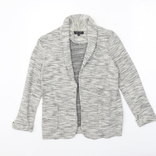 New Look Womens Grey V-Neck Acrylic Cardigan Jumper Size 6