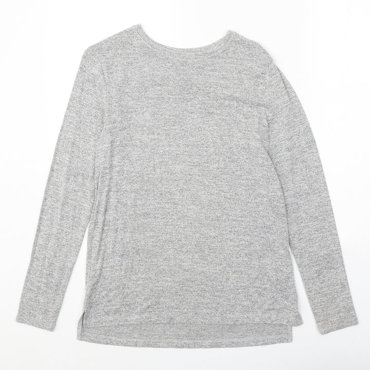 FOREVER 21 Womens Grey Round Neck Acrylic Pullover Jumper Size S