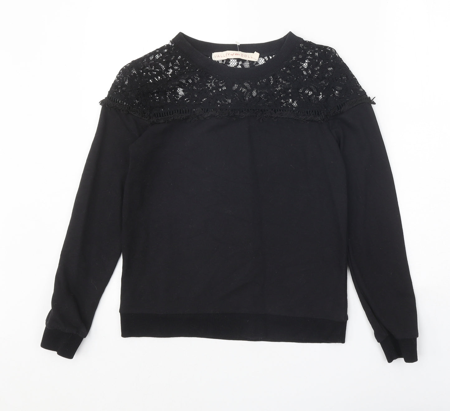 Valley Of The Dolls Womens Black Cotton Pullover Sweatshirt Size 8 Pullover
