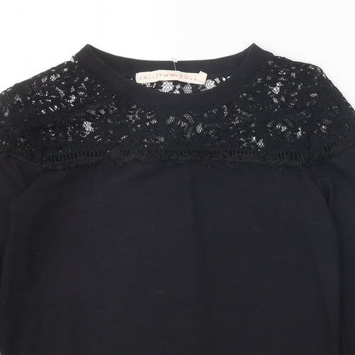 Valley Of The Dolls Womens Black Cotton Pullover Sweatshirt Size 8 Pullover