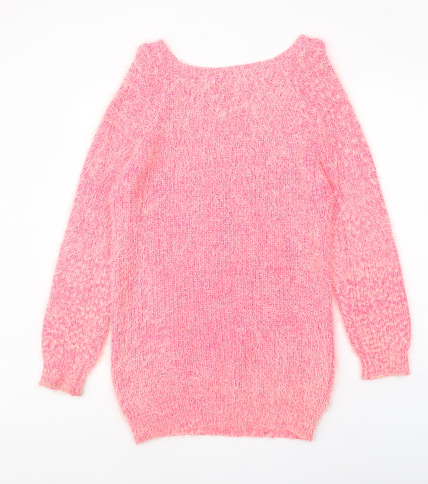F&F Womens Pink Polyamide Jumper Dress Size 10 Round Neck Pullover