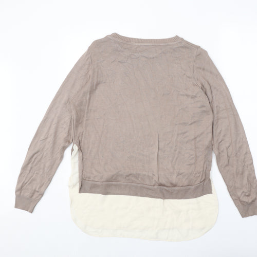 George Womens Brown Round Neck Acrylic Pullover Jumper Size 14