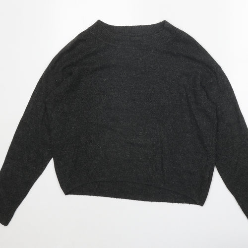 H&M Womens Grey Round Neck Acrylic Pullover Jumper Size XS