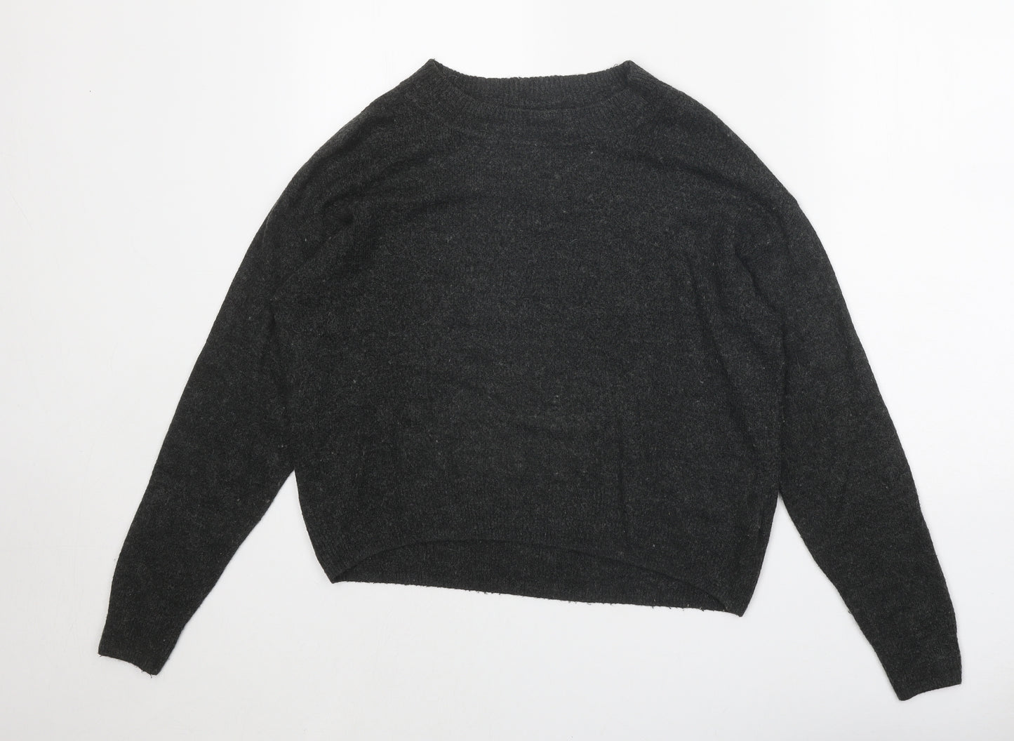H&M Womens Grey Round Neck Acrylic Pullover Jumper Size XS