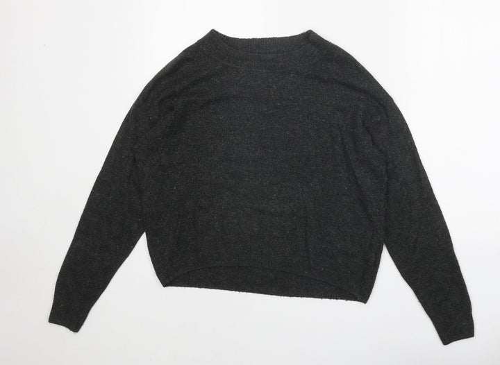 H&M Womens Grey Round Neck Acrylic Pullover Jumper Size XS