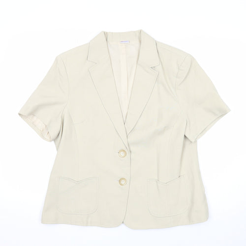 Damart Womens Beige Jacket Blazer Size 18 Button