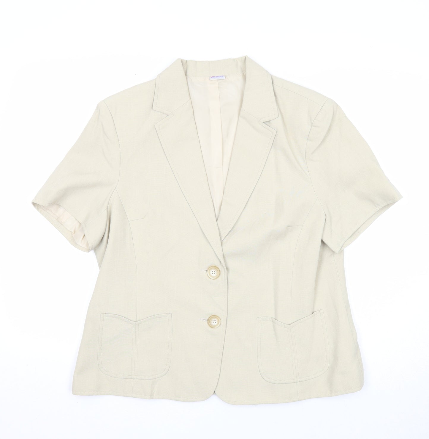 Damart Womens Beige Jacket Blazer Size 18 Button