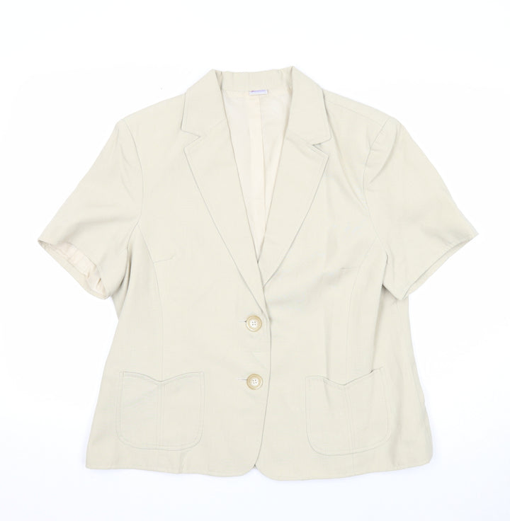 Damart Womens Beige Jacket Blazer Size 18 Button