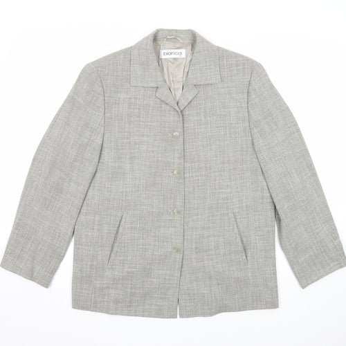 Bianca Womens Grey Jacket Size 12 Button