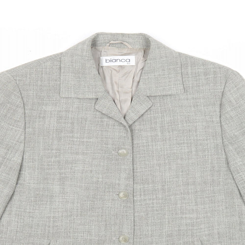 Bianca Womens Grey Jacket Size 12 Button