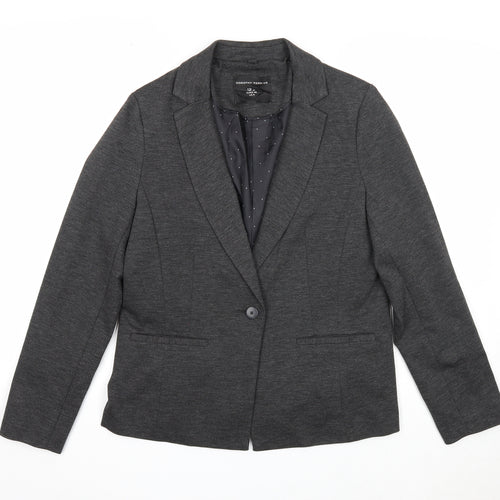 Dorothy Perkins Womens Grey Jacket Size 12 Button