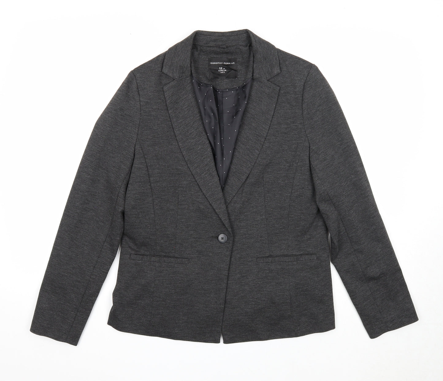 Dorothy Perkins Womens Grey Jacket Size 12 Button