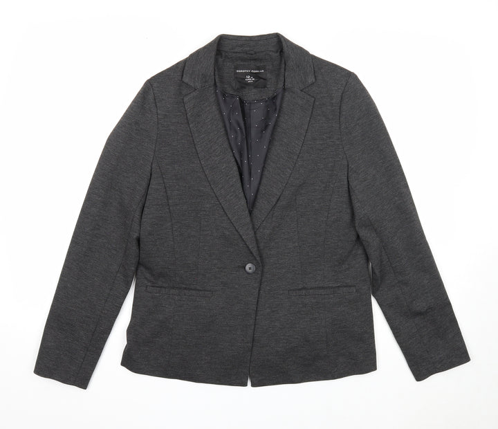 Dorothy Perkins Womens Grey Jacket Size 12 Button