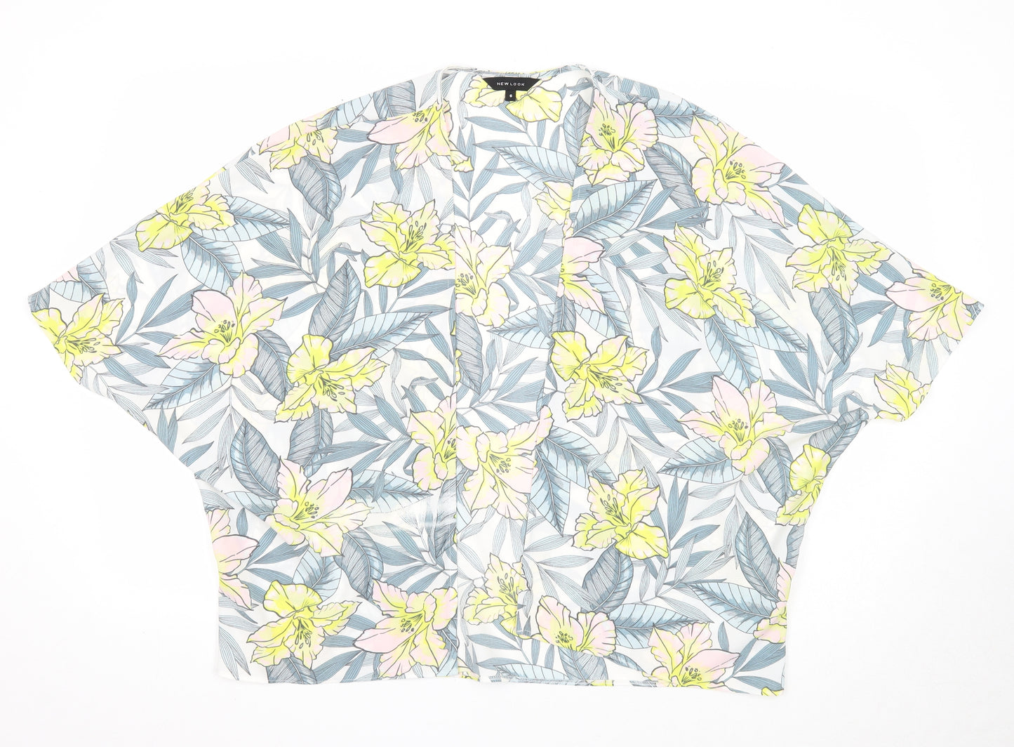 New Look Womens Multicoloured Geometric Polyester Kimono Blouse Size 6 V-Neck