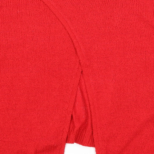 New Look Womens Red Round Neck Acrylic Pullover Jumper Size M