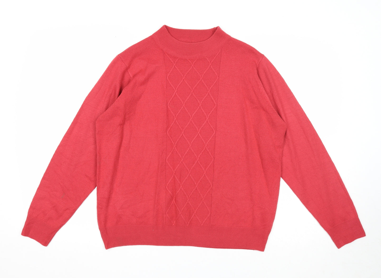 Honor Milburn Womens Red Mock Neck Acrylic Pullover Jumper Size 14 - Size 14-16