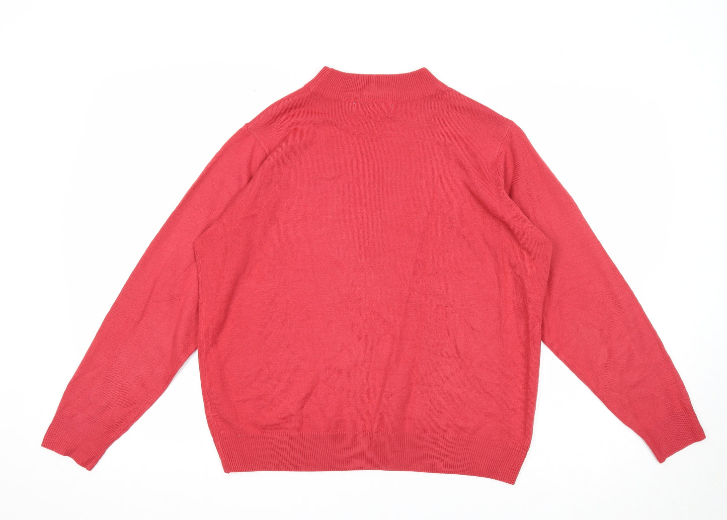 Honor Milburn Womens Red Mock Neck Acrylic Pullover Jumper Size 14 - Size 14-16