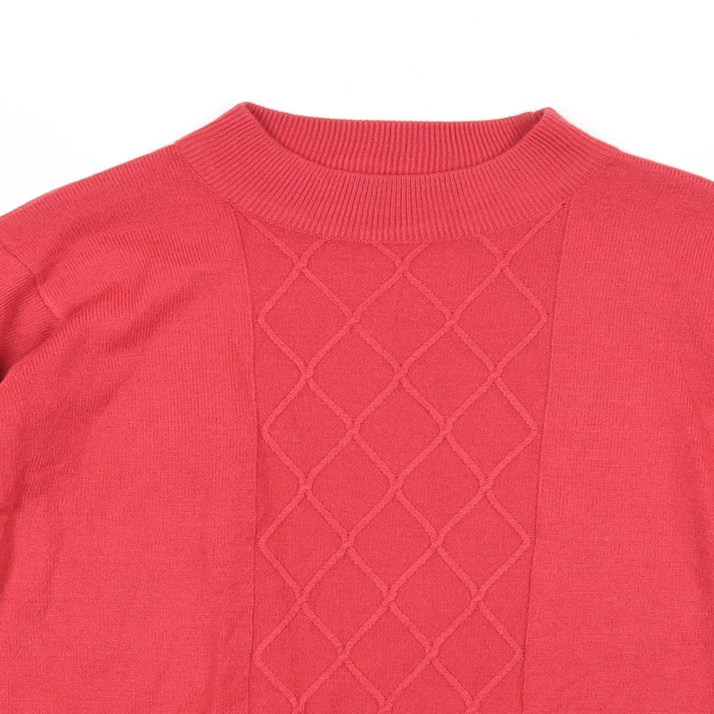 Honor Milburn Womens Red Mock Neck Acrylic Pullover Jumper Size 14 - Size 14-16