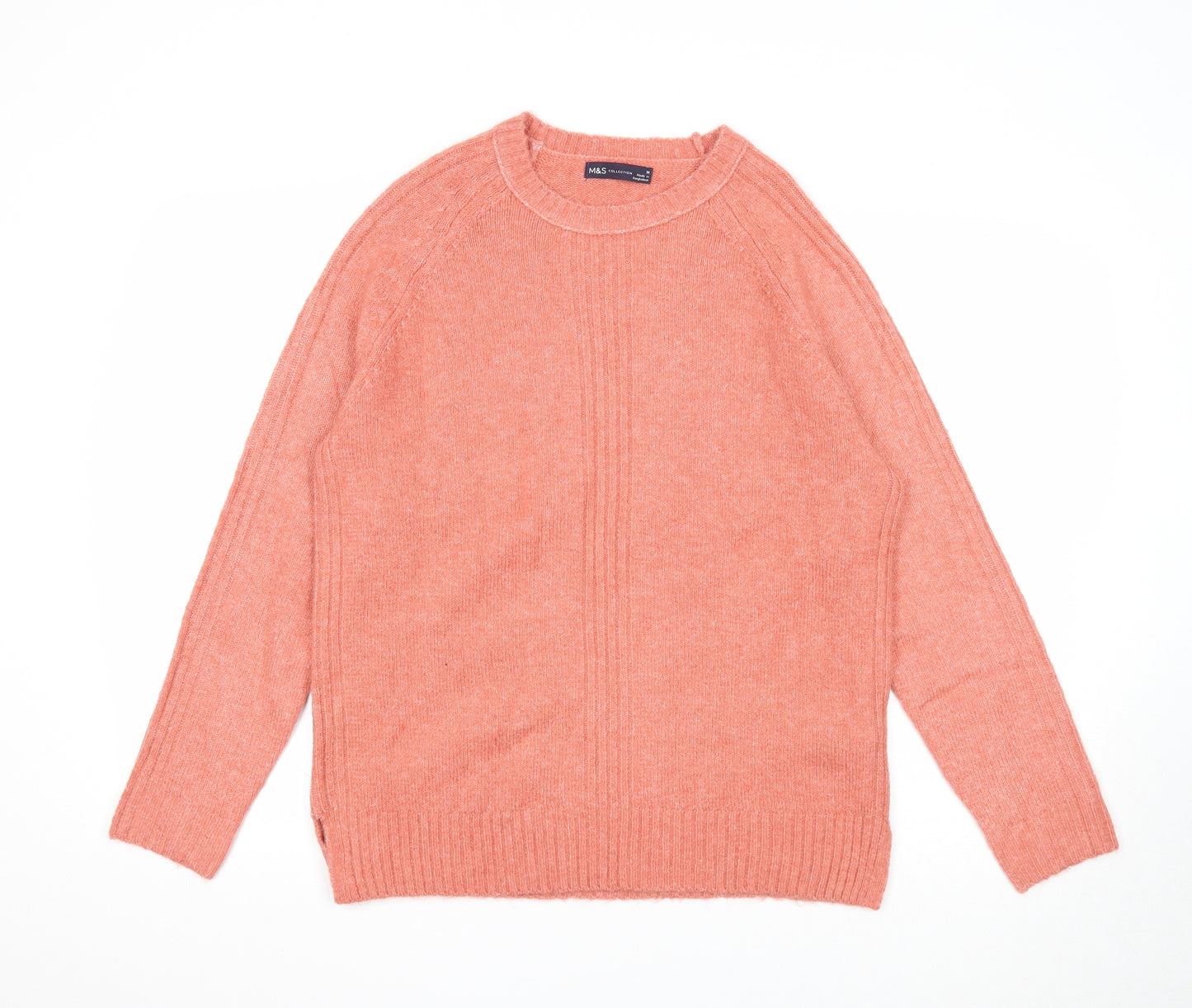Marks and Spencer Womens Red Round Neck Acrylic Pullover Jumper Size M