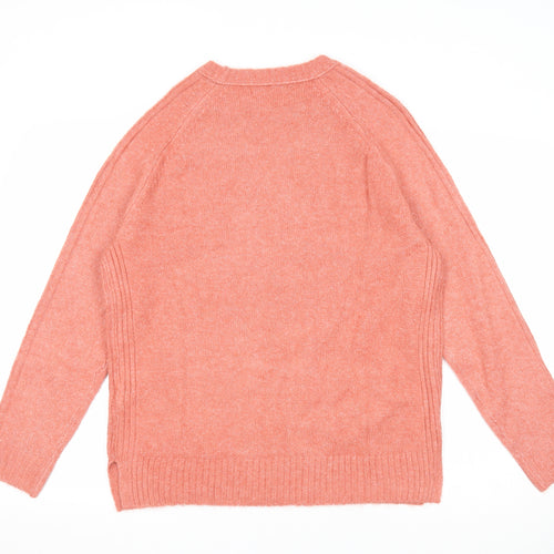 Marks and Spencer Womens Red Round Neck Acrylic Pullover Jumper Size M