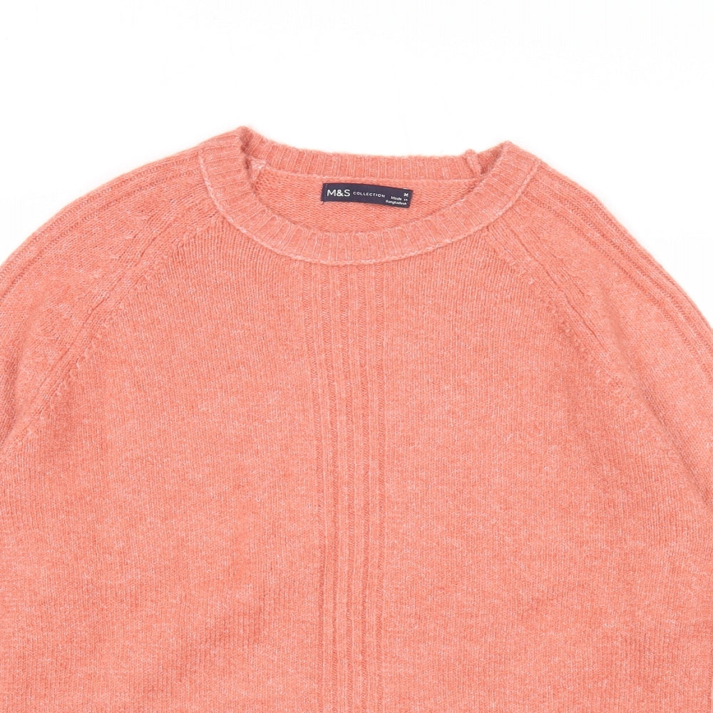 Marks and Spencer Womens Red Round Neck Acrylic Pullover Jumper Size M