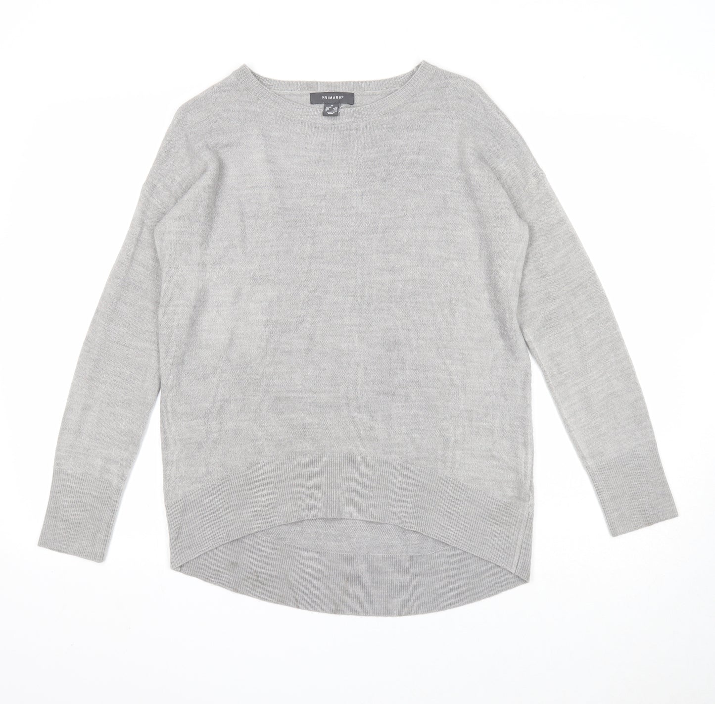 Primark Womens Grey Round Neck Acrylic Pullover Jumper Size 6 - Size 6-8