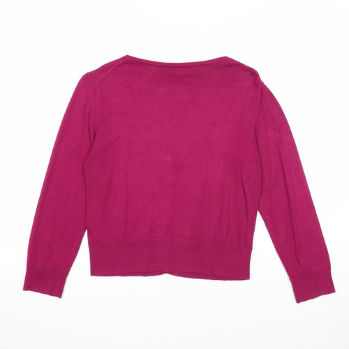 Great Plains Womens Purple Scoop Neck Viscose Cardigan Jumper Size S