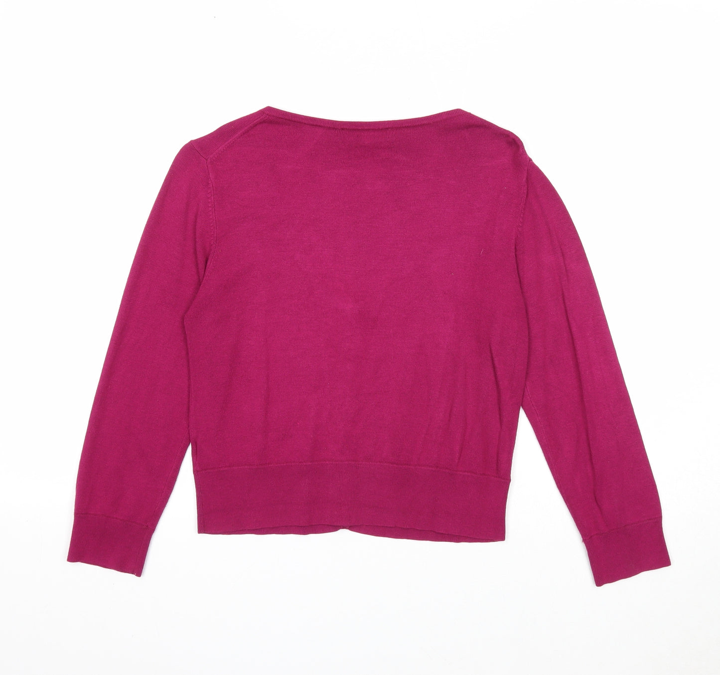 Great Plains Womens Purple Scoop Neck Viscose Cardigan Jumper Size S