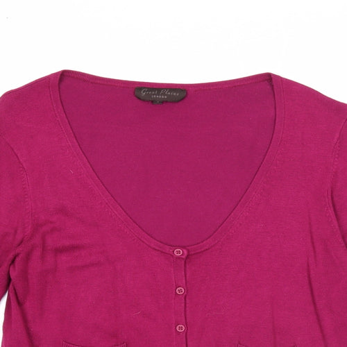 Great Plains Womens Purple Scoop Neck Viscose Cardigan Jumper Size S