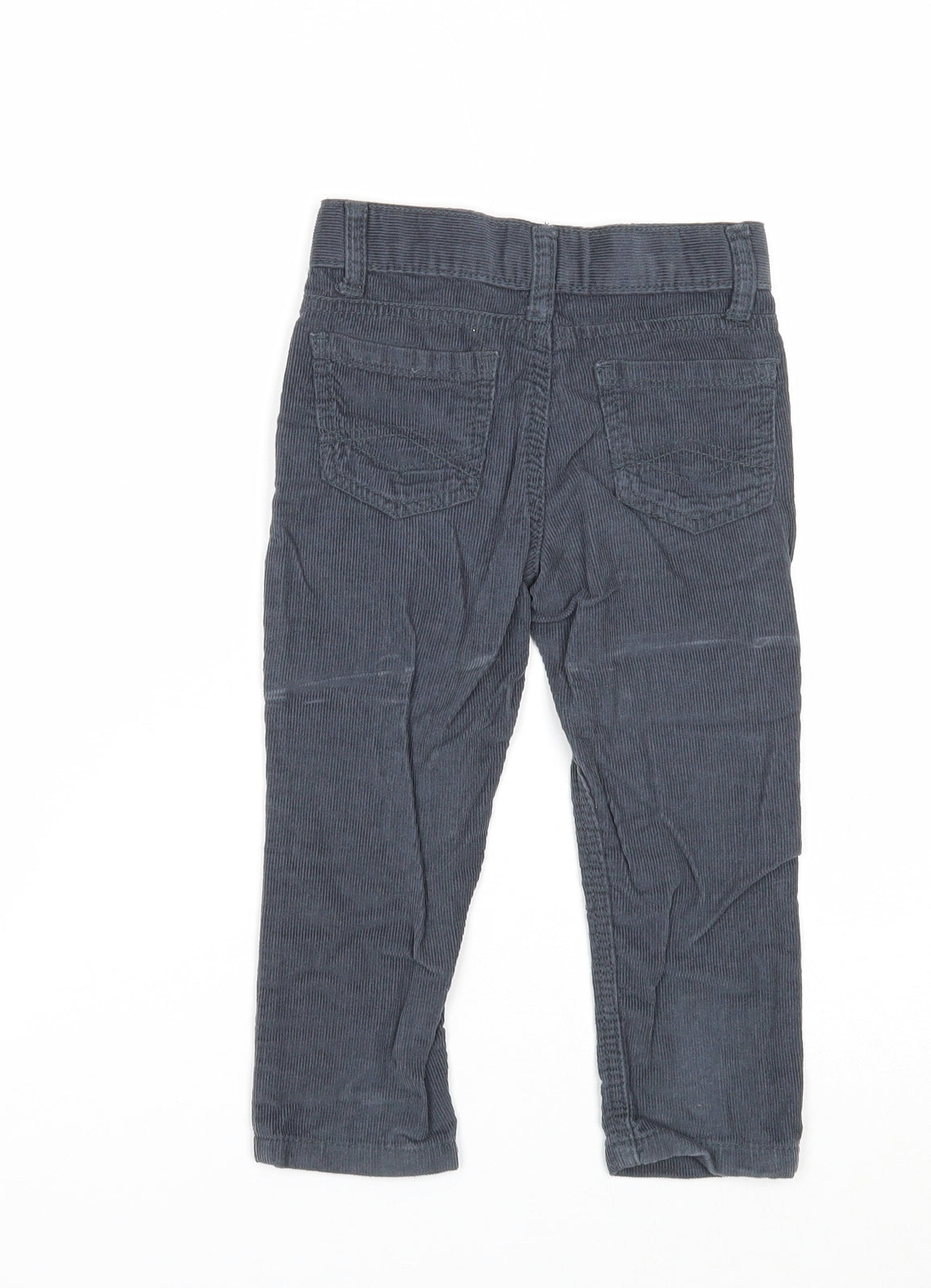 Denim & Co. Boys Blue Cotton Chino Trousers Size 2-3 Years Regular Zip