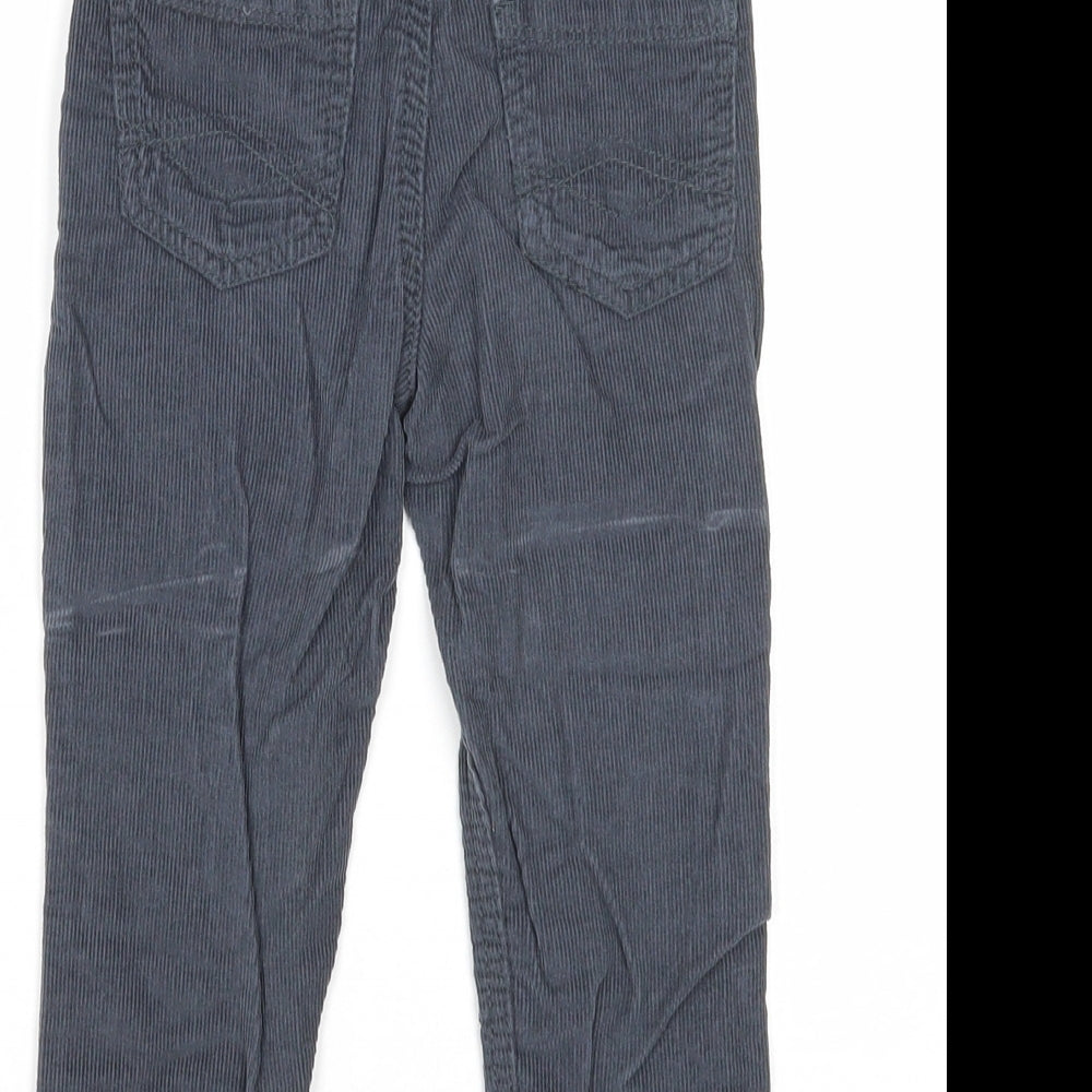 Denim & Co. Boys Blue Cotton Chino Trousers Size 2-3 Years Regular Zip