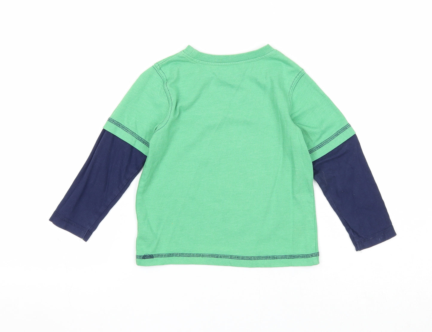 Nutmeg Boys Green Cotton Pullover T-Shirt Size 18-24 Months Round Neck Pullover - Thomas The Tank Engine