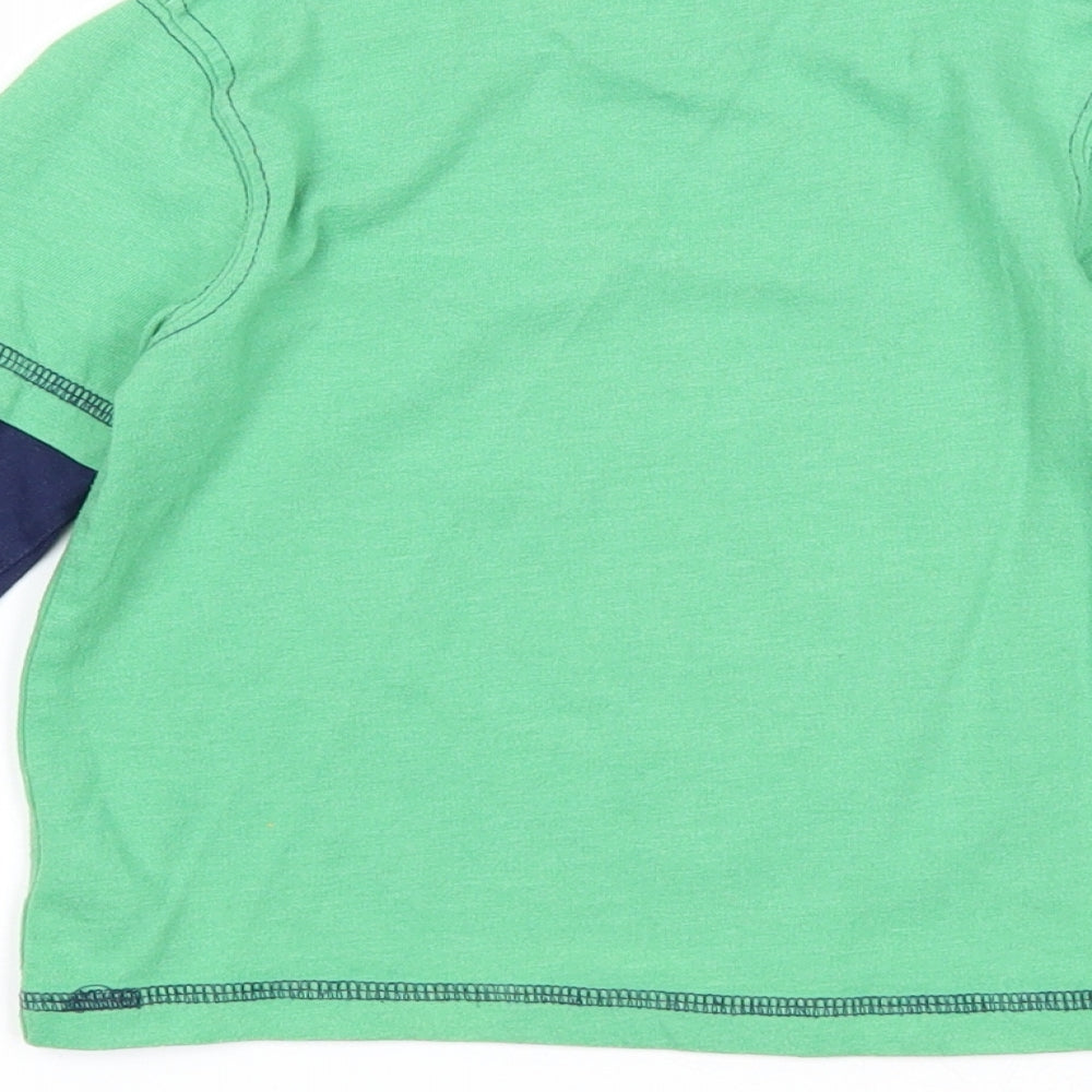 Nutmeg Boys Green Cotton Pullover T-Shirt Size 18-24 Months Round Neck Pullover - Thomas The Tank Engine