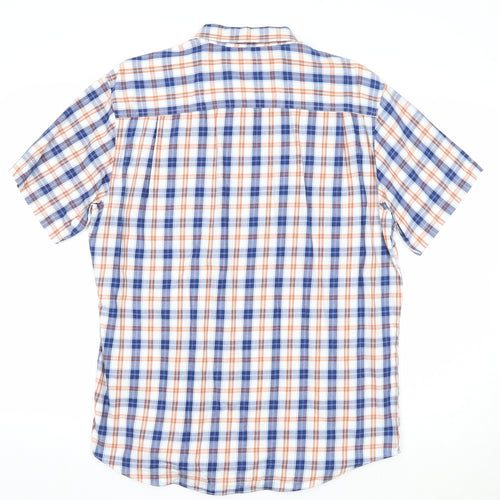Lincoln Mens Multicoloured Plaid Cotton Button-Up Size M Collared Button