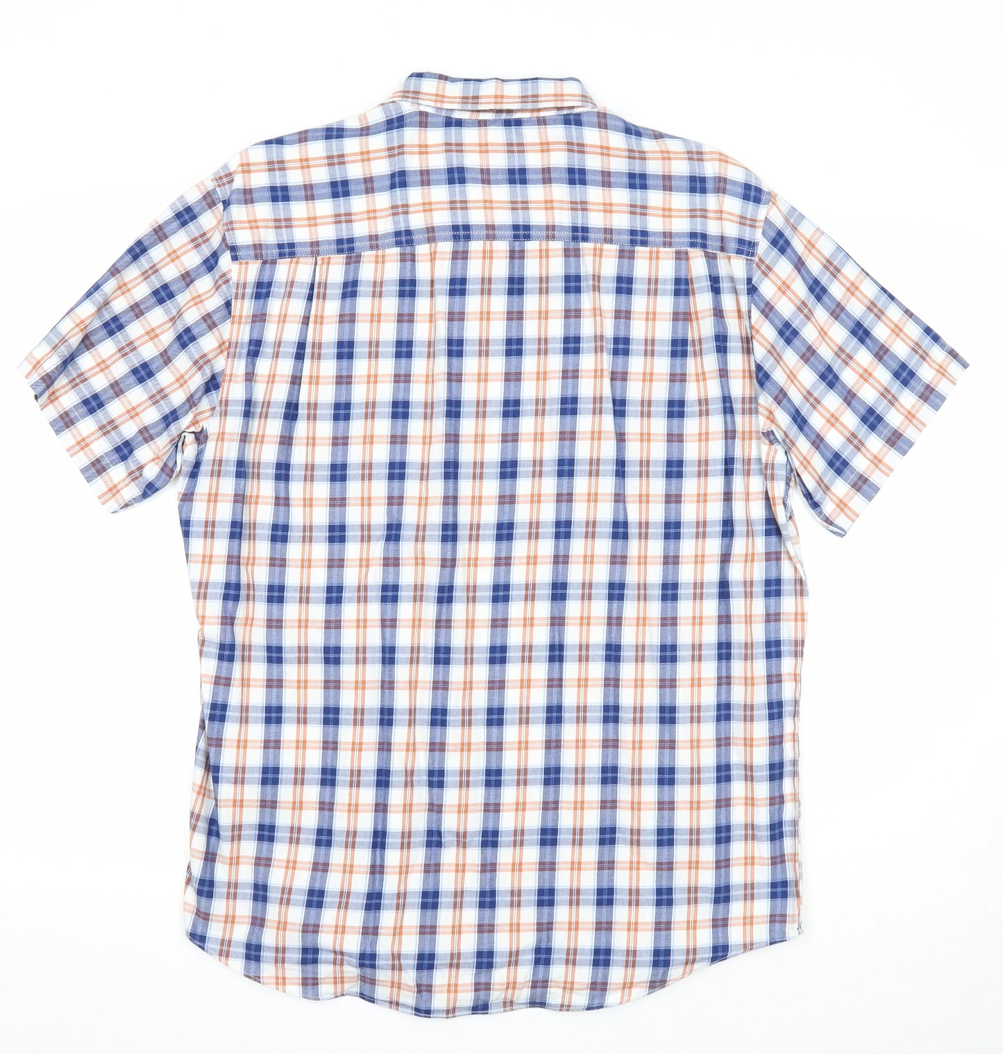 Lincoln Mens Multicoloured Plaid Cotton Button-Up Size M Collared Button