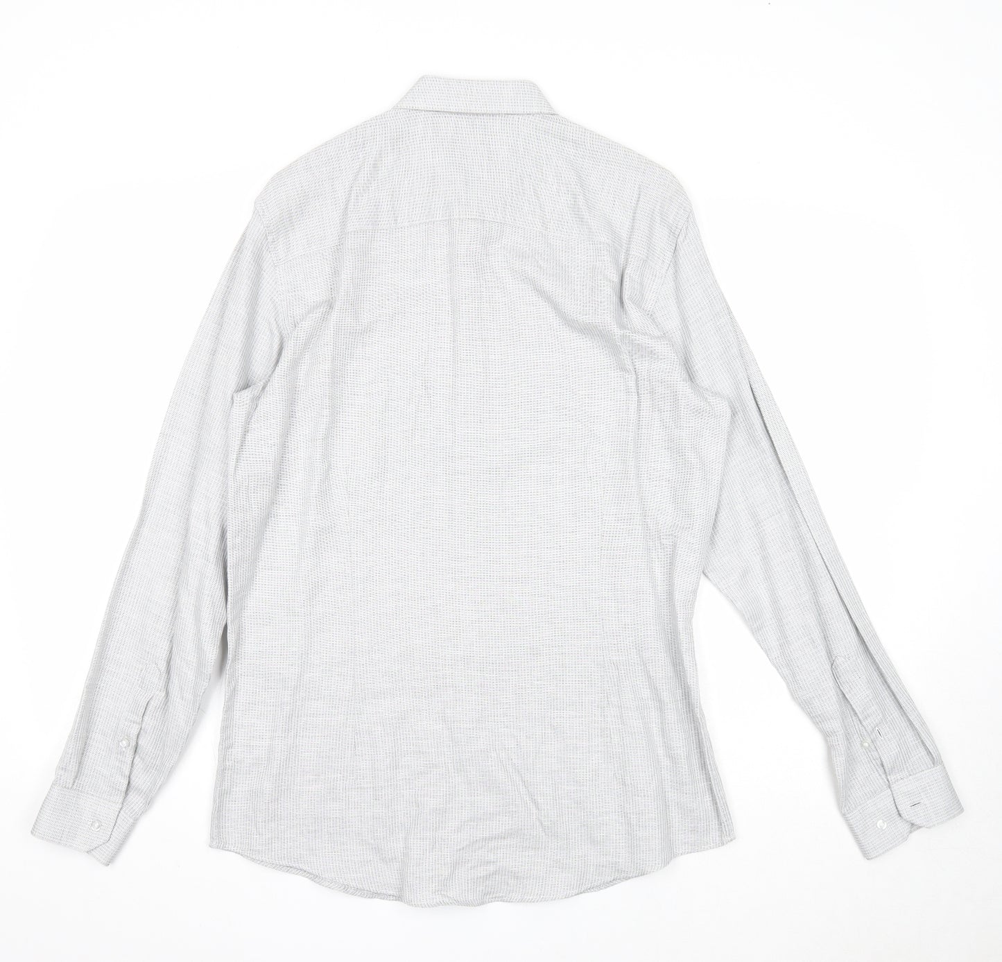 Taylor & Wright Mens Ivory Cotton Button-Up Size M Collared Button