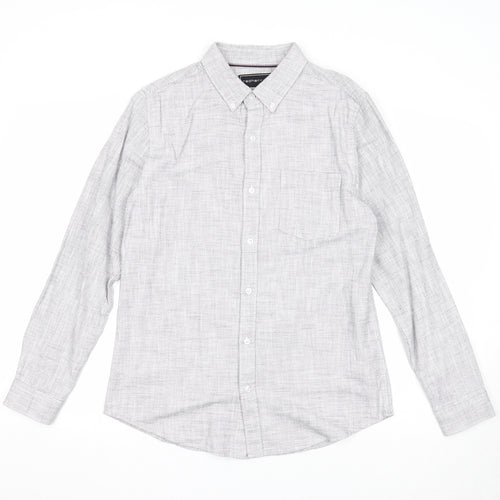 Red Herring Mens Ivory Cotton Button-Up Size M Collared Button