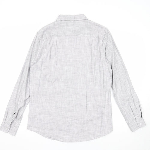 Red Herring Mens Ivory Cotton Button-Up Size M Collared Button