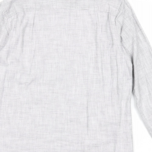 Red Herring Mens Ivory Cotton Button-Up Size M Collared Button