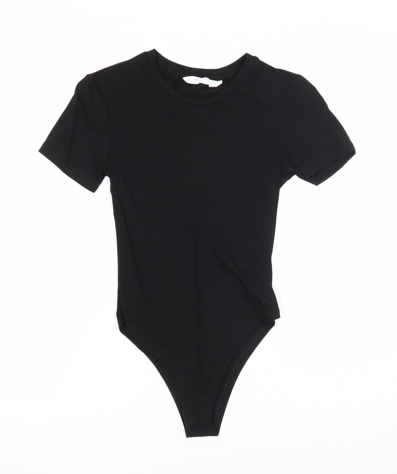 Primark Womens Black Cotton Bodysuit One-Piece Size 4 Snap