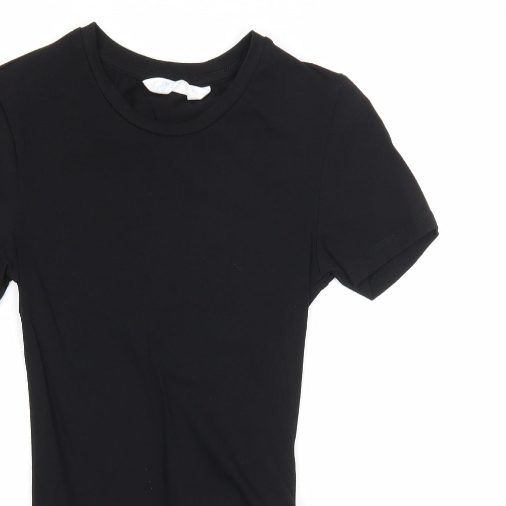 Primark Womens Black Cotton Bodysuit One-Piece Size 4 Snap