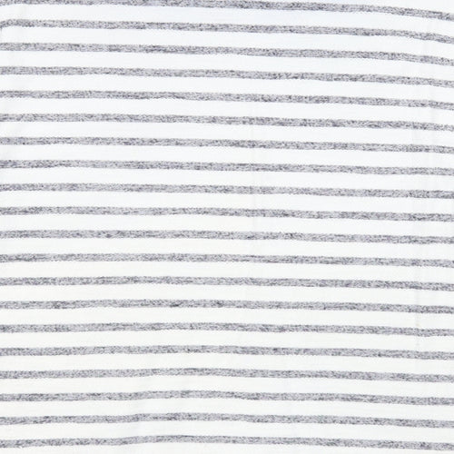Falmer Heritage Womens White Round Neck Striped Polyester Pullover Jumper Size 14