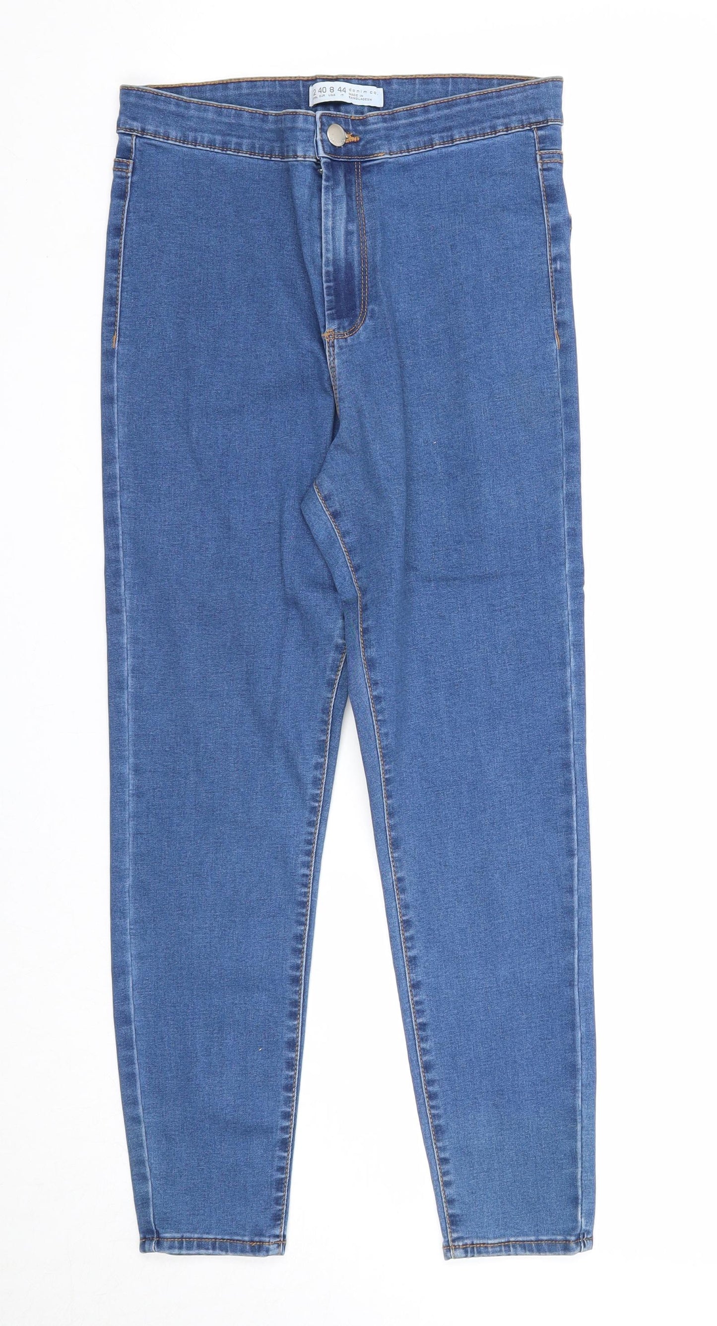 Denim & Co. Womens Blue Cotton Jegging Jeans Size 12 Regular Zip