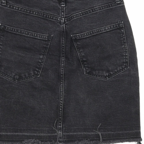 Gap Womens Black Cotton A-Line Skirt Size 24 in Zip