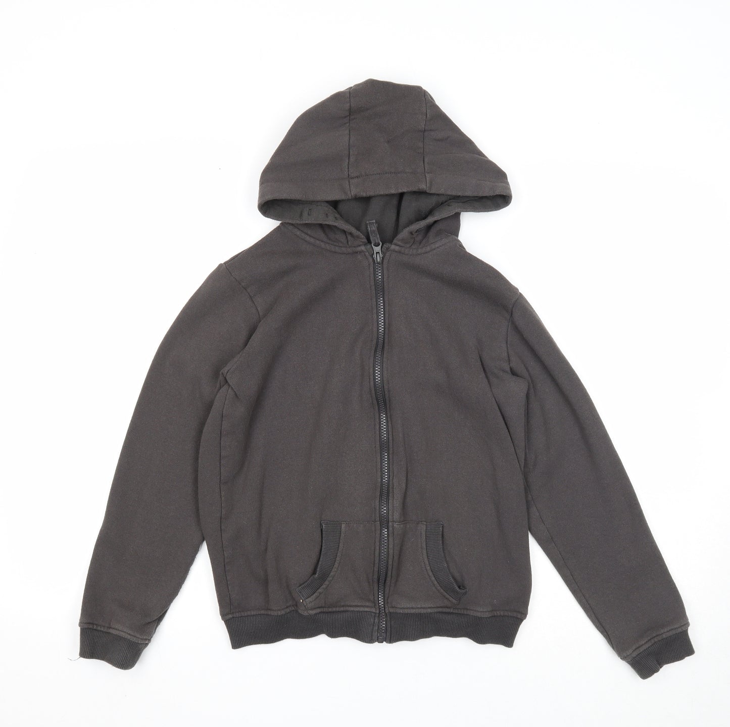 Primark Boys Grey Cotton Full Zip Hoodie Size 12-13 Years Zip