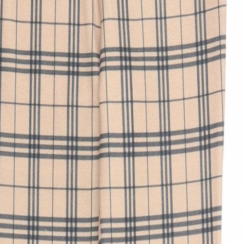 Select Womens Beige Plaid Polyester Trousers Size 8 Regular