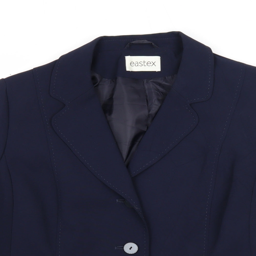 Eastex Womens Blue Jacket Blazer Size 16 Button