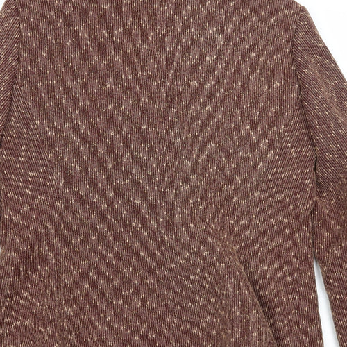 Klass Womens Brown Geometric Jacket Blazer Size 16 Button