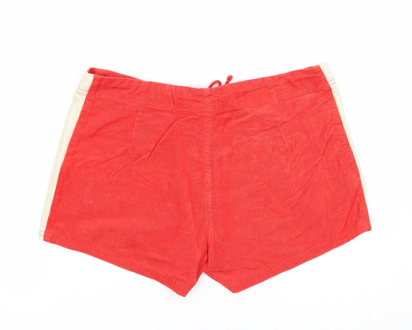 Divided Womens Red Striped Cotton Basic Shorts Size 12 Regular Drawstring